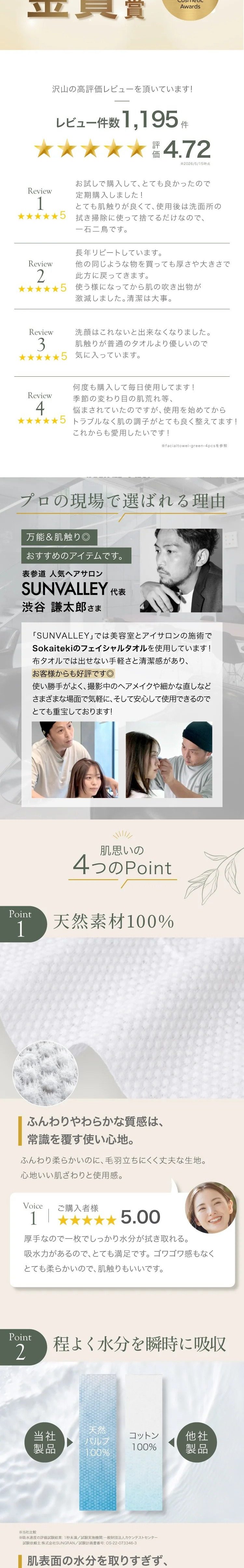 Sokaiteki フェイシャルタオル 60枚入り 商品紹介LP画像2