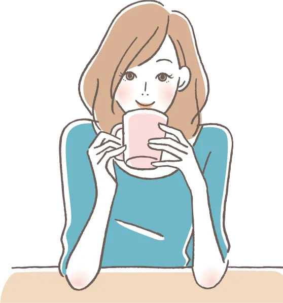 お茶を飲む女性